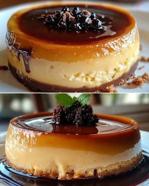 Pudim de Leite com Base de Bolo