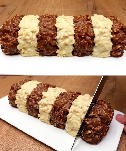 Rolinho de Chocolate com Amendoim