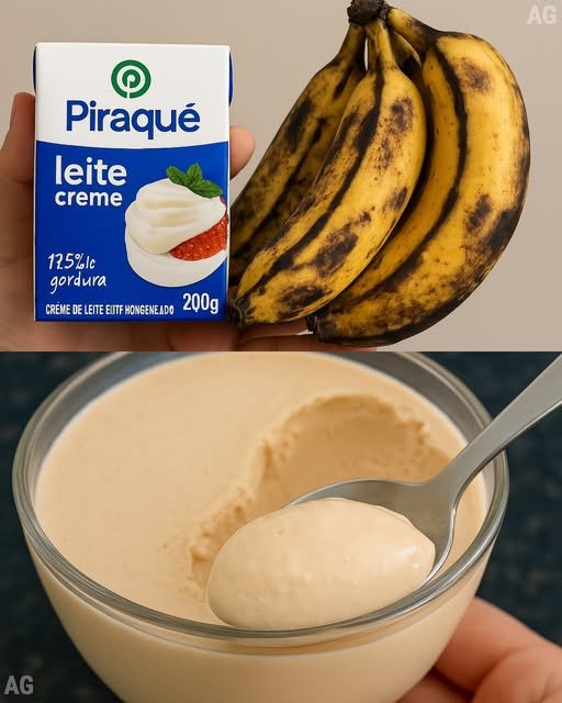 Creme de Banana com Creme de Leite