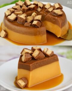 Pudim de Doce de Leite com Chocolate e Bombom