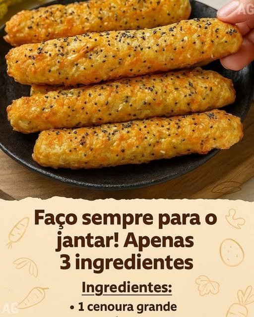 Palitinhos de Cenoura com Apenas 3 Ingredientes