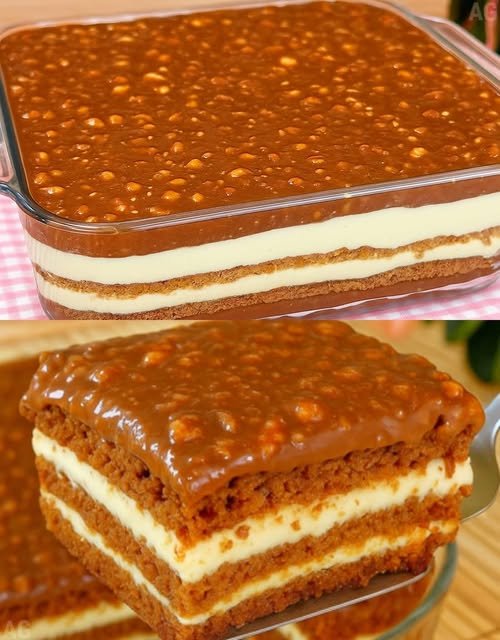 Bolo Gelado Crocante com Creme