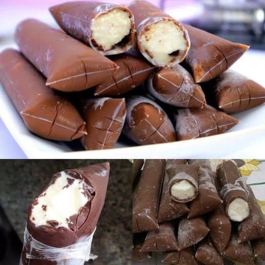 Geladinho de Chocolate Recheado com Leite Ninho